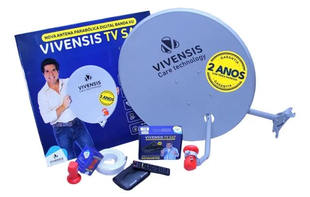 Kit Antena + Receptor Vx10 Sat Hd Digital Regional Banda Ku Vivensis