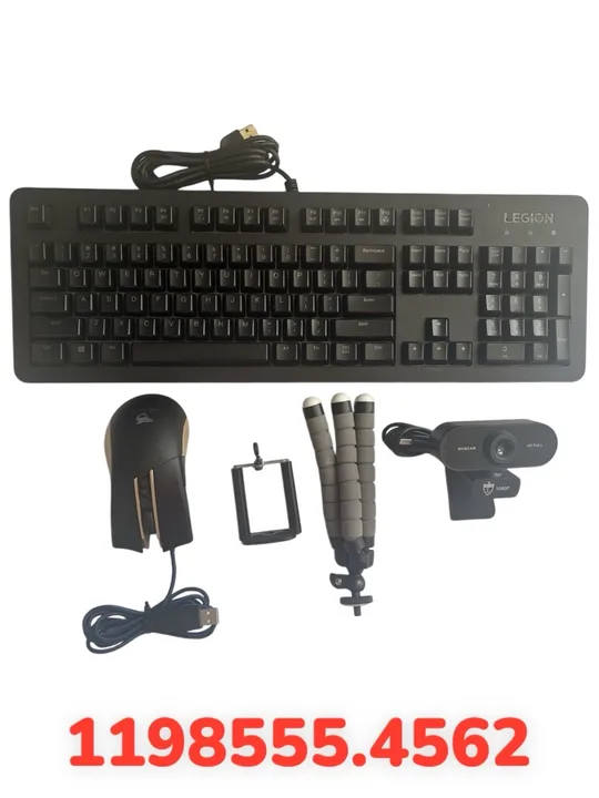 Kit Gamer Completo: Teclado, Mouse, Webcam mouse pad e Tripé