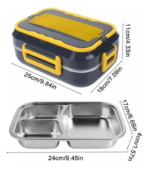 Marmita Elétrica Térmica Bandeja Inox Aquecedor Carro Casa - Foto 3