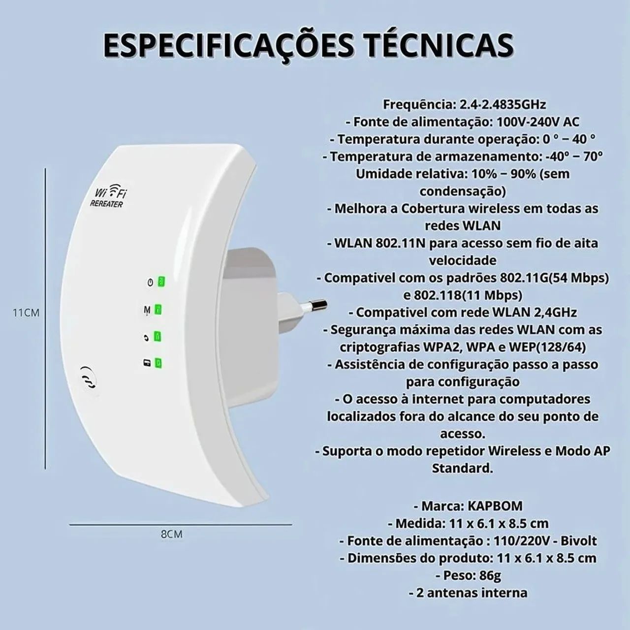 Repetidor Amplificador De Sinal Wifi 600/mbps Ultra Rápido sinal forte - Foto 4