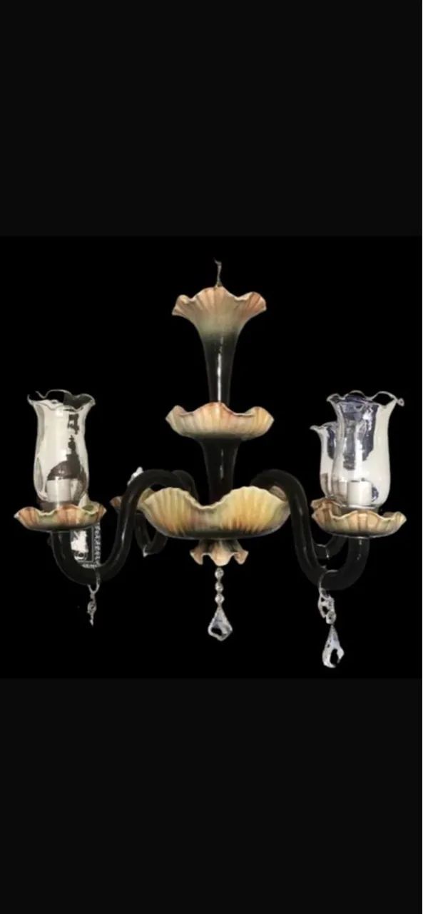 LUSTRE ANTIGO EM FAIANÇA