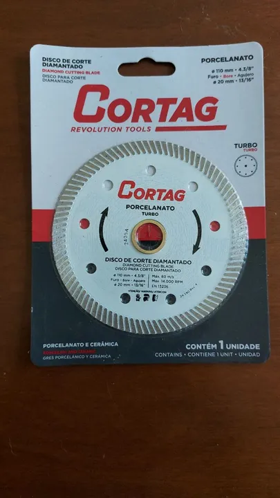 Disco de corte diamantado Porcelanato Turbo Cortag