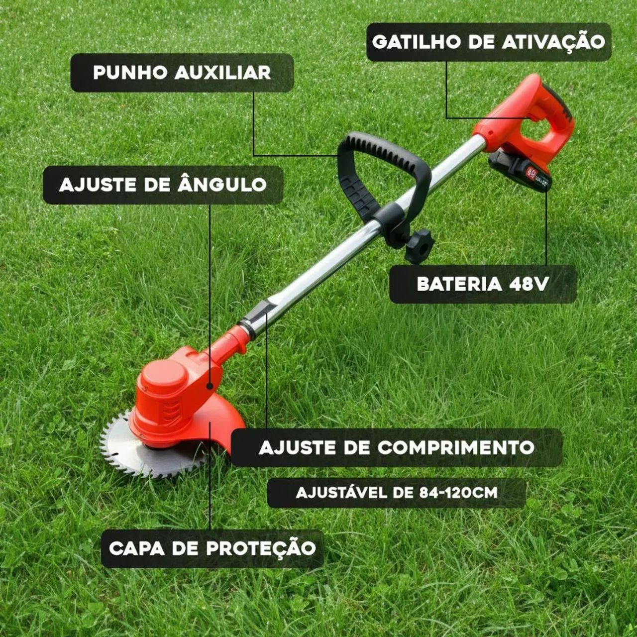 Roçadeira elétrica com 2 baterias 48V - Foto 3