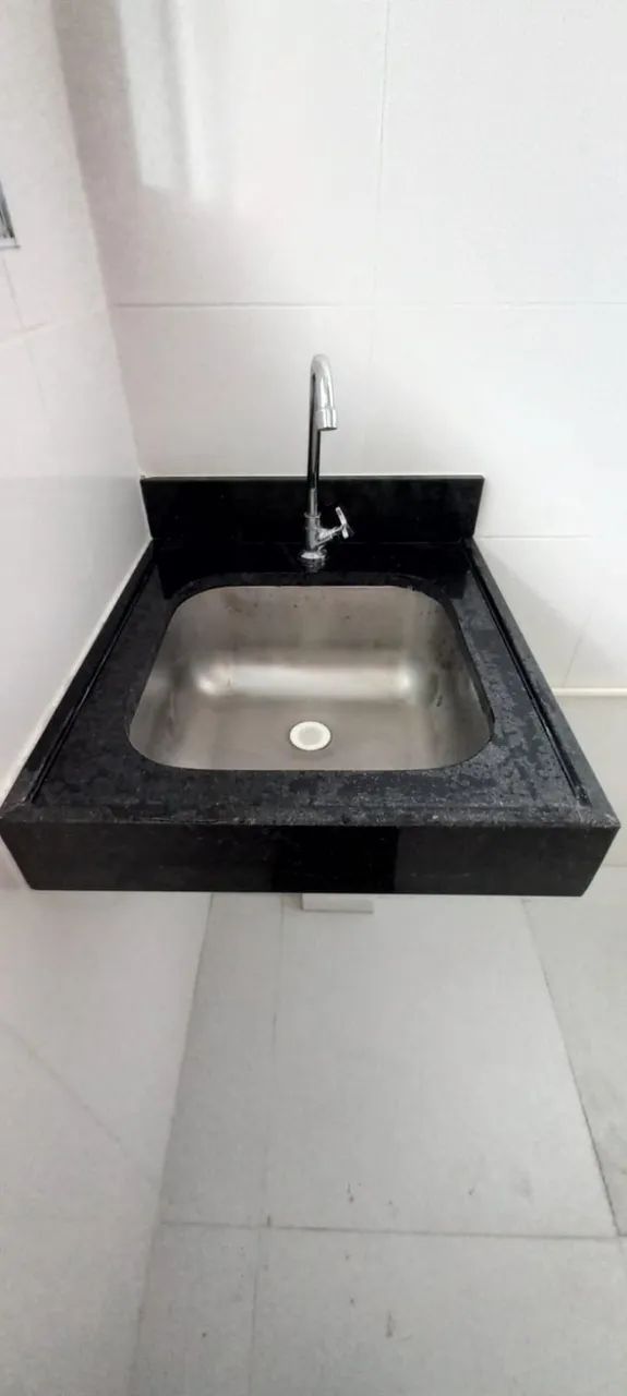 Pia e tanque em granito São Gabriel - semi-novos, nunca usados - com cubas inox - Foto 6