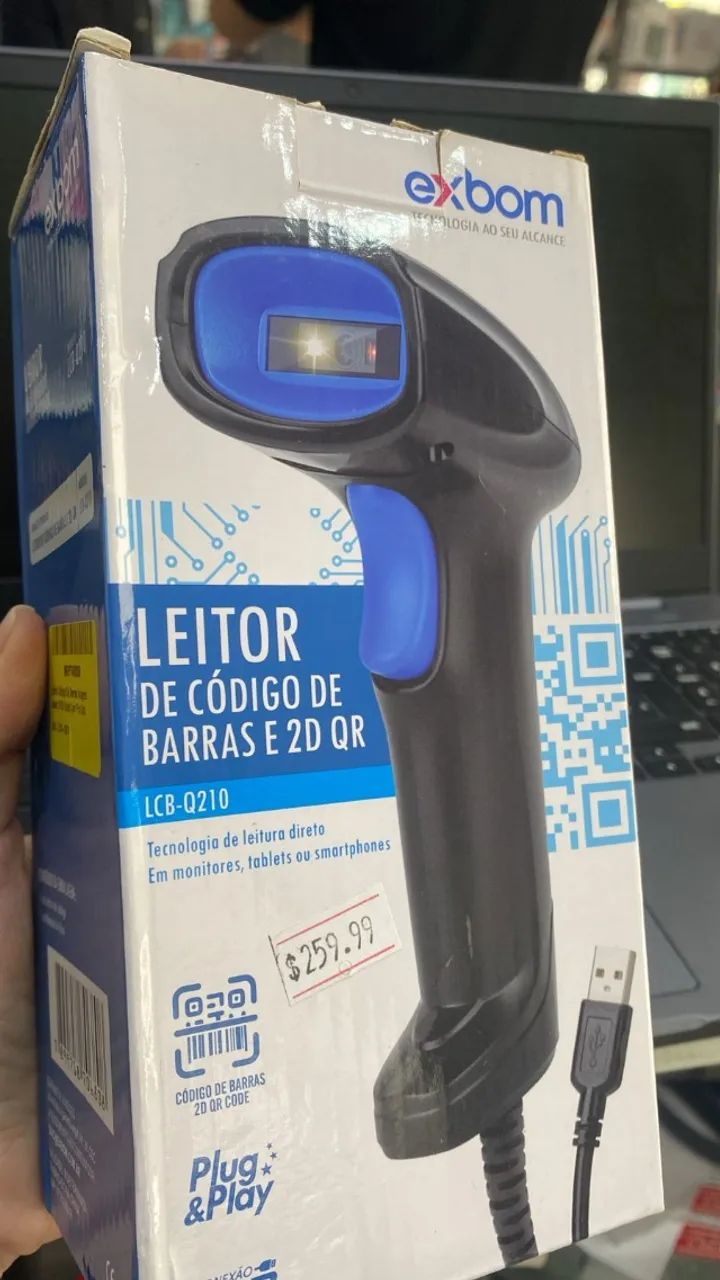 Leitor De Código De Barras Usb Com fio 1d 2d Qr Code Exbom Lcb-q210 -Loja Coimbra Enttrega - Foto 5