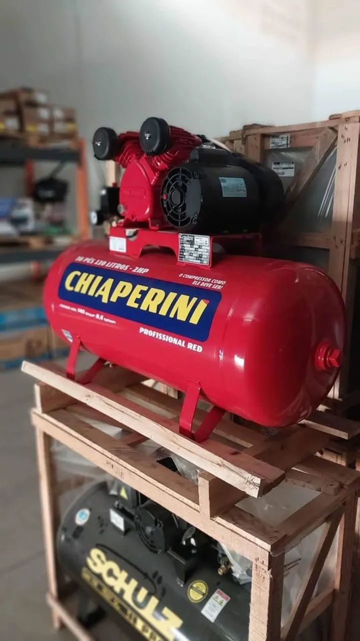 Compressor de ar 110 Litros 10Pcm 140 libras motor web 2hp Chiaperini Red (Nova) - Foto 3