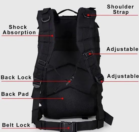 Mochila Tática Militar Operacional 30L Profissional Preta - Nova com Brinde - Foto 5
