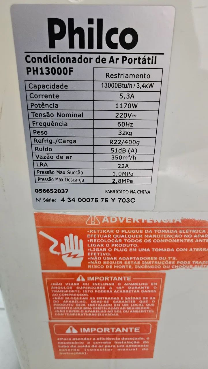 Ar Condicionado Portátil Philco 13000 BTUs - Foto 5