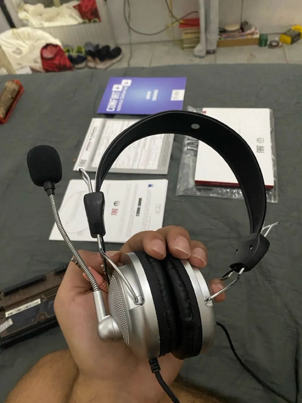 Cabo controle Xbox 360 + fone de ouvido  - Foto 4