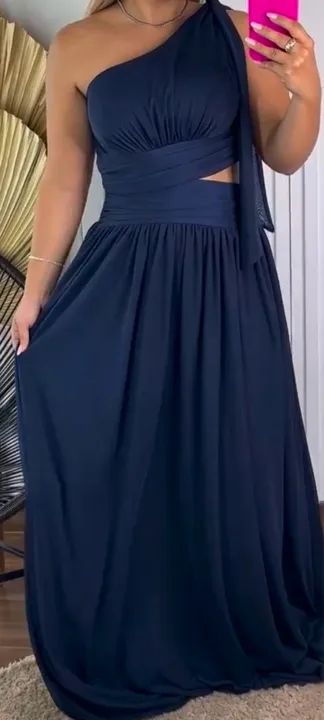 Vestido longo azul marinho  - Foto 2