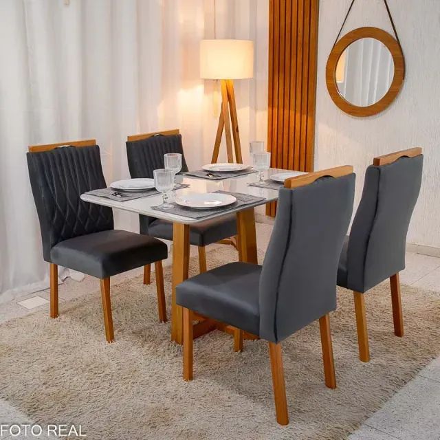 Mesa Jantar Pedro 1,20m  Madeira Maciça  4 Cad Genova   - Produto Novo com Pronta Entrega! - Foto 4