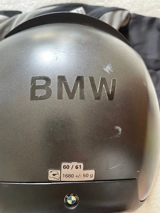 capacete bmw system 6 , escamoteável com intercomunicador, viseira dupla fumê, preto - Foto 4