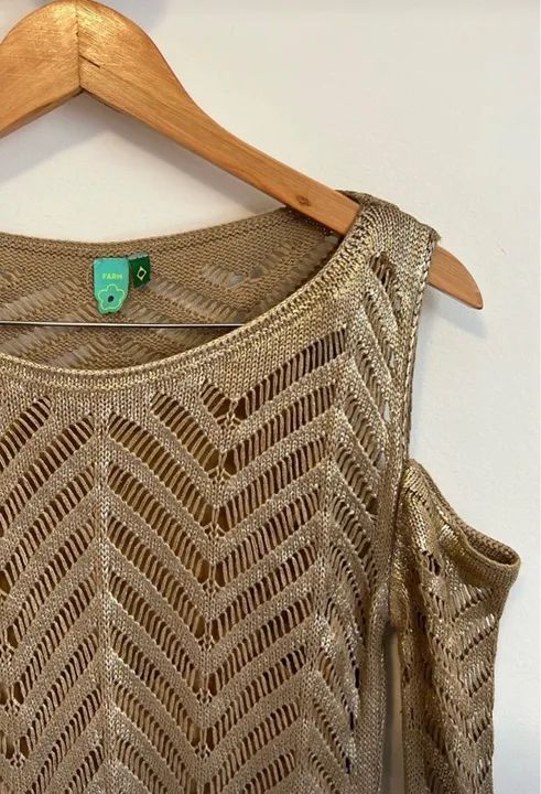 Vestido de croché dourada - Farm