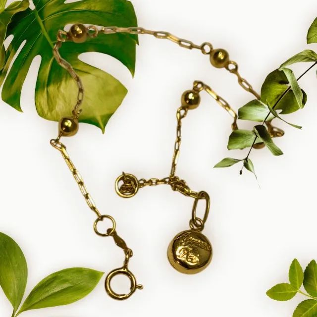 Pulseira de Ouro Amarelo (Infantil) com Pingente - Foto 5
