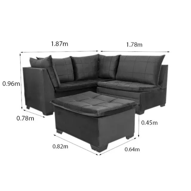 Sofá Canto 5 lugares com Puff Lider - Foto 2