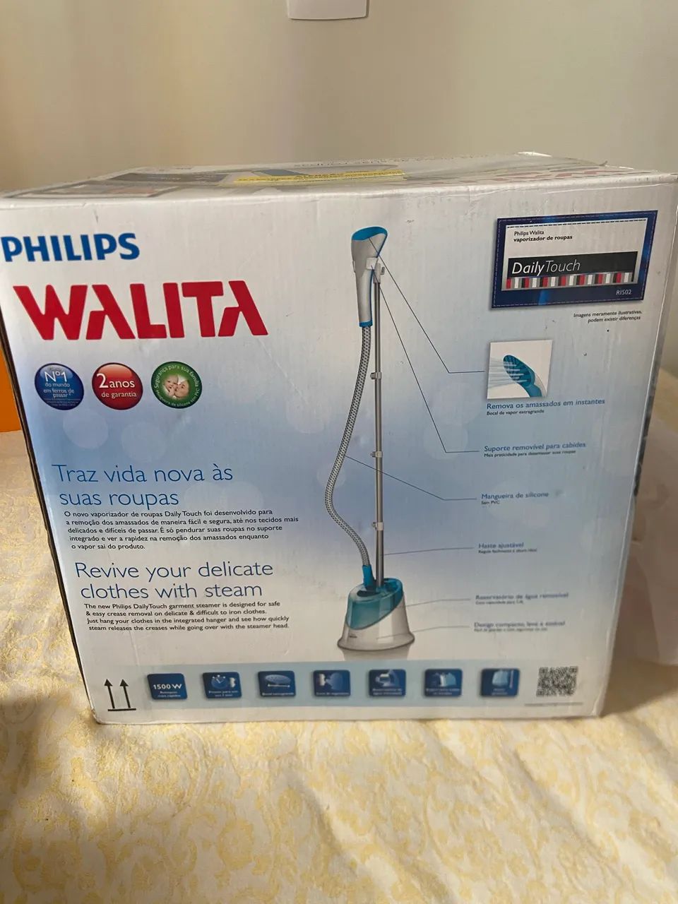 PASSADEIRA A VAPOR PHILIPS WALITA, azul, 110w, semi novo 