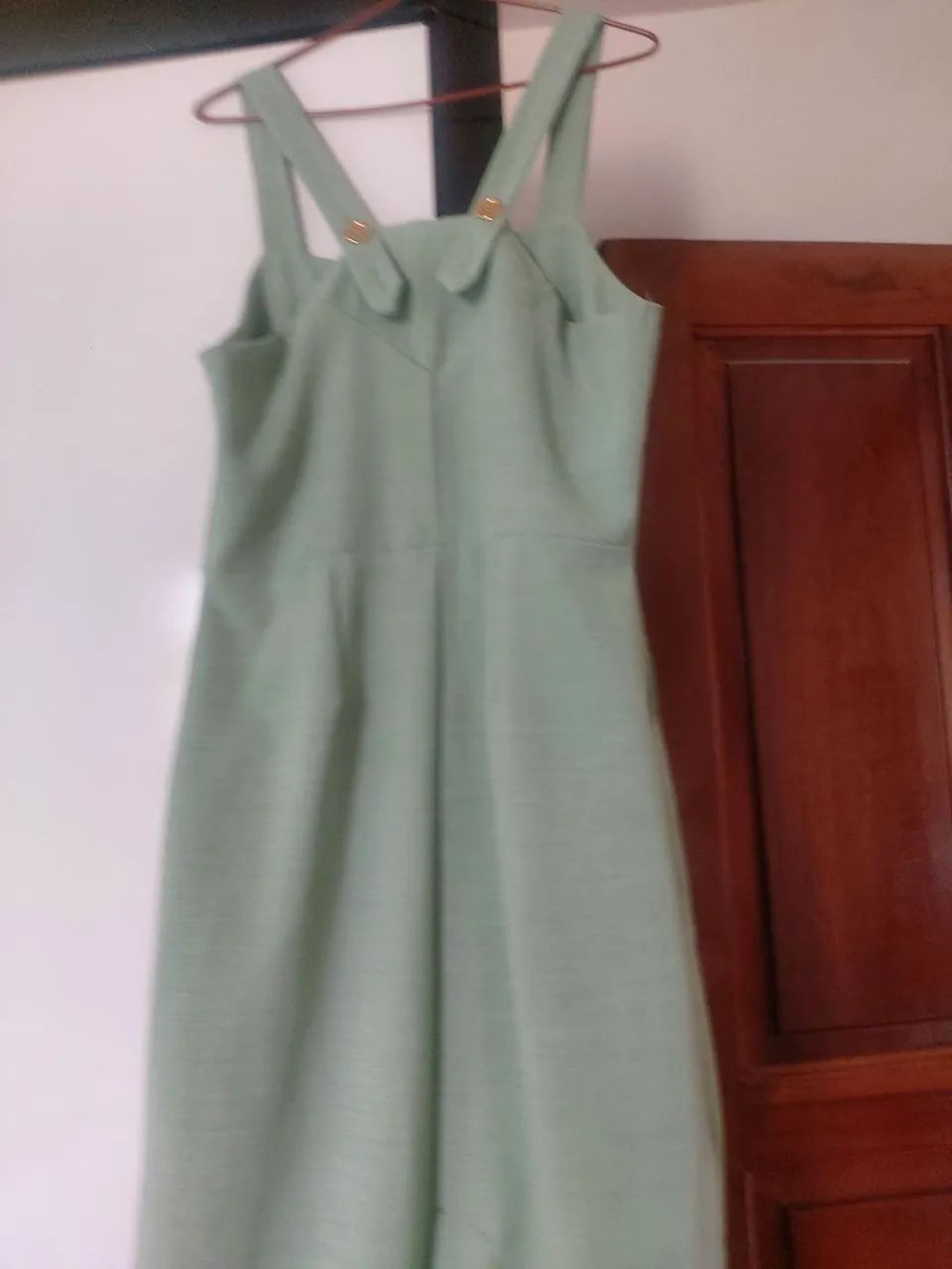 Vestido verde com Botões Dourados - Foto 5
