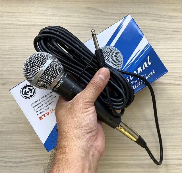 Microfone Profissional Dinâmico de Metal com Fio de 5 metros M-58 Wvngr Original - Foto 6