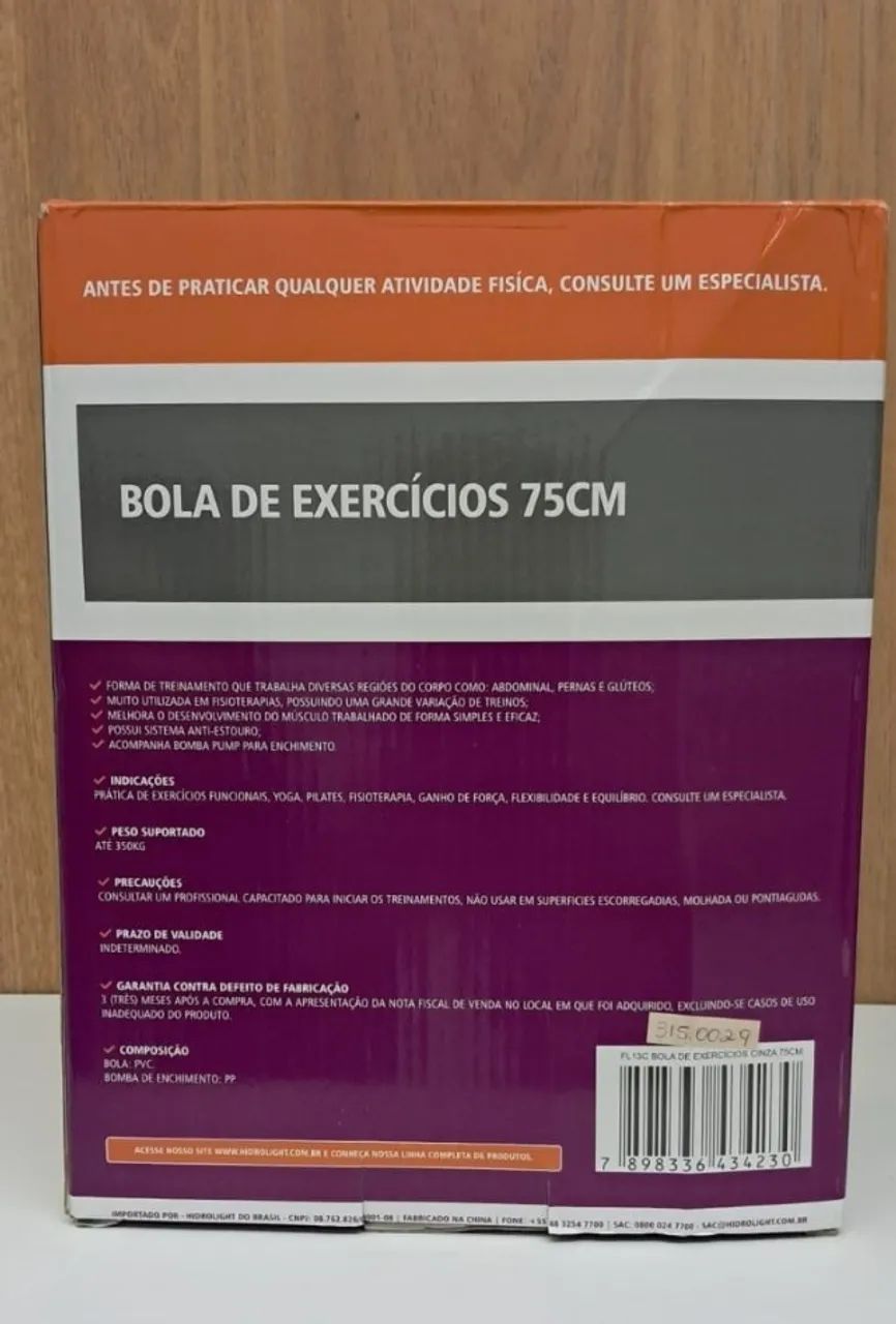 Bola para Exercícios 75cm Hidrolight - NOVA, LACRADA na Caixa! ? - Foto 2