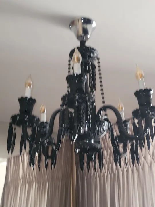 Lustre de Cristal Preto Luxuoso - Foto 2