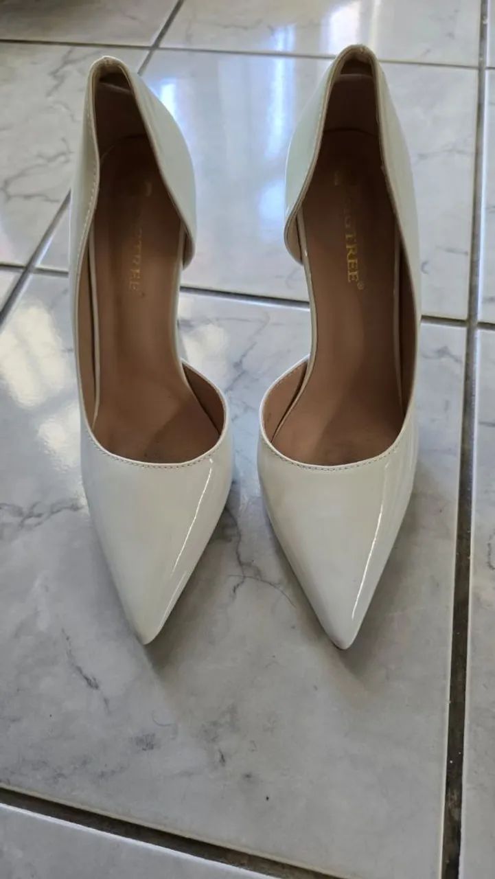 Sapatos de Salto Branco BIGTREE