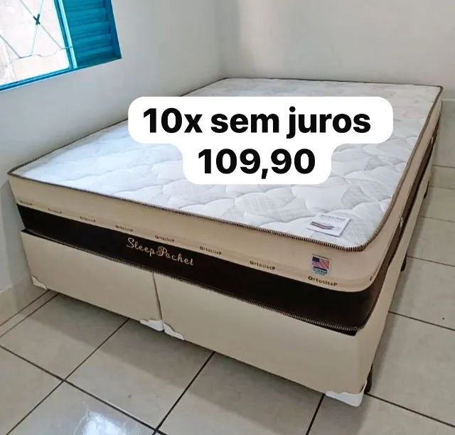 Cama box colchão molas novo