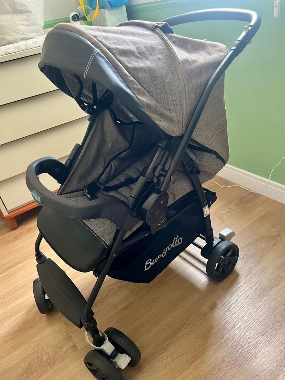 Carrinho de Bebê para Passeio Burigotto Rio K Reversível até 15 Kg Preto Mescla - Foto 3