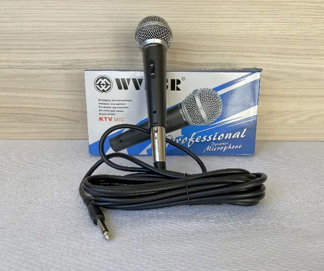 Microfone Profissional Dinâmico de Metal com Fio de 5 metros M-58 Wvngr Original - Foto 4