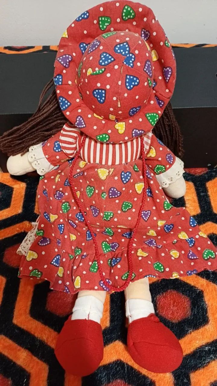 Boneca Pano Vestido Vermelha - Foto 3