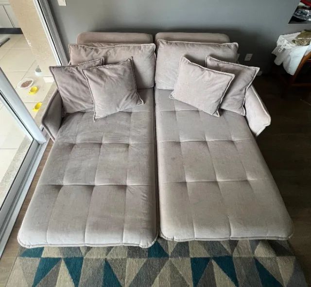 Sofá Bege Suíça com Design Moderno e Confortável - Foto 5