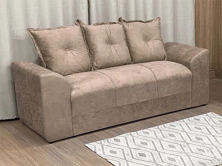 Conjunto Sofá 2 e 3 Lugares Suede Bege - Foto 3