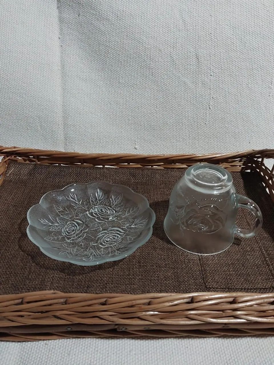 Conjunto de Xícara de Chá de Vidro com Rosas - Foto 3