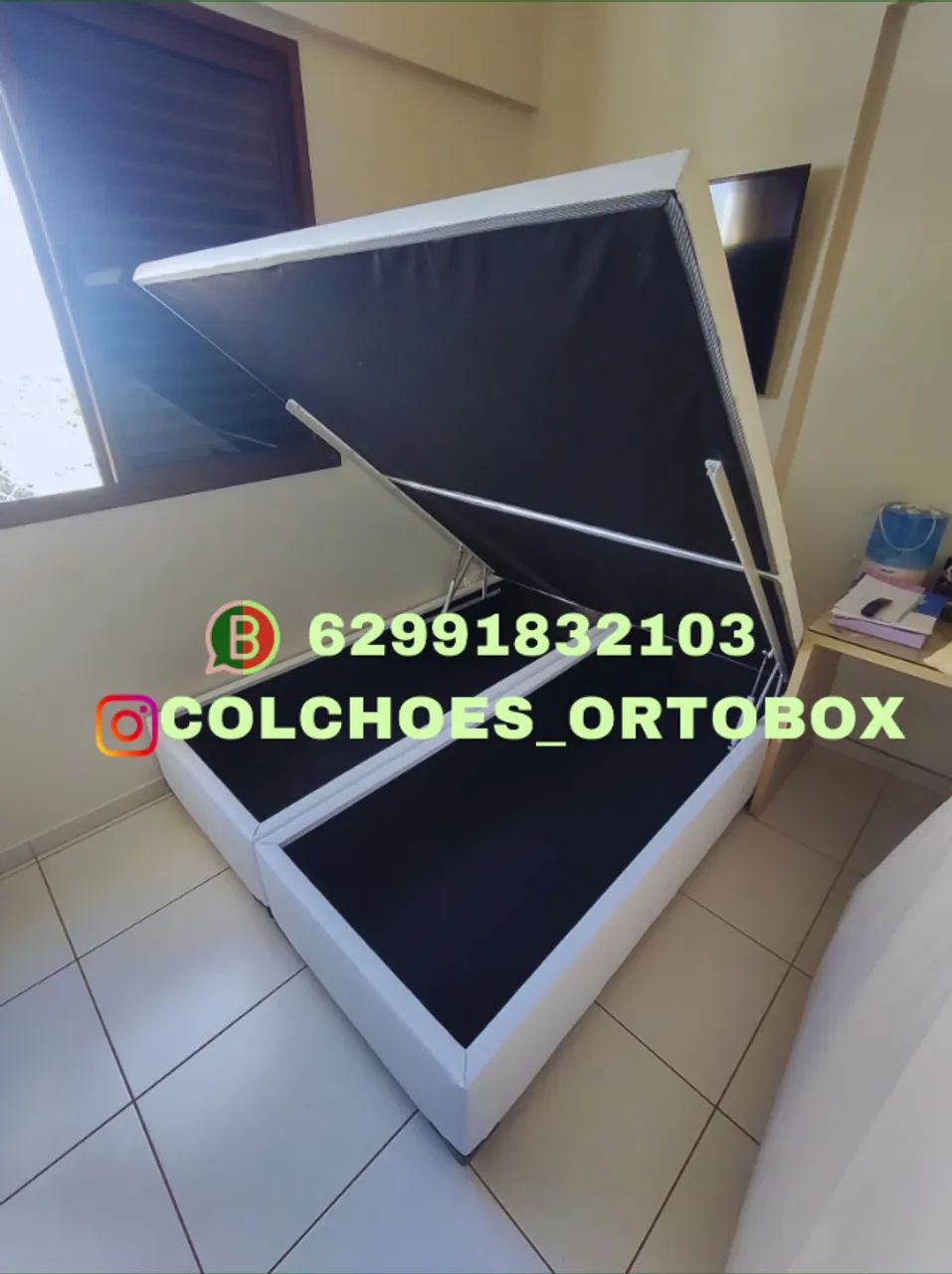 Box baú queen size no tecido corino ou suede - Foto 4
