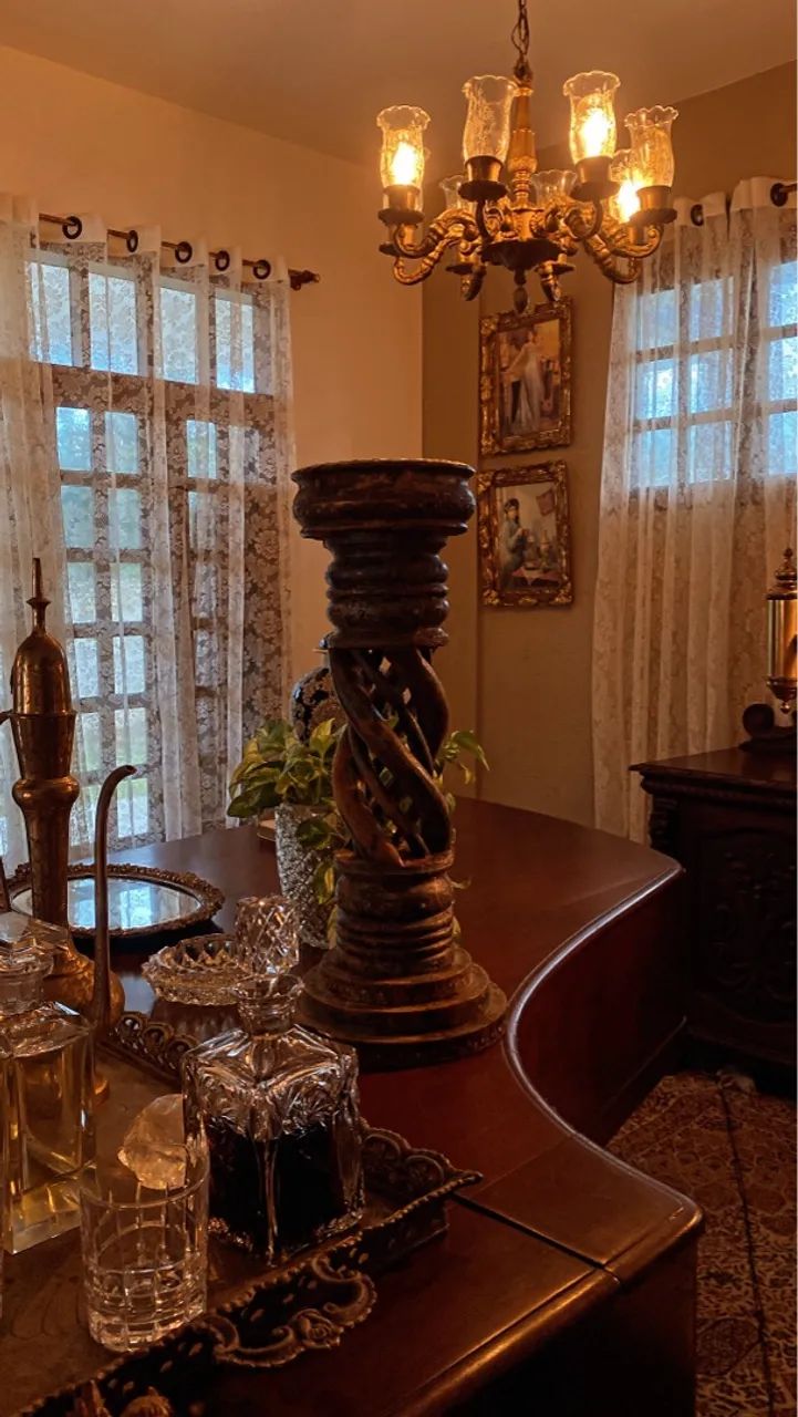 Suportes para velas  em madeira antigo  - Foto 3