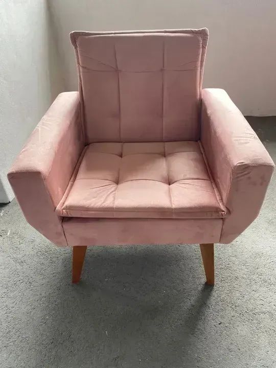 Poltrona decorativa alice rose veludo