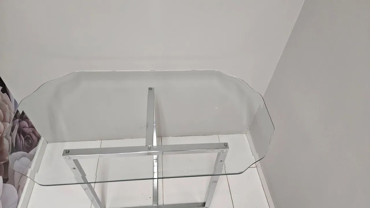 Mesa de centro em vidro e aço inox - Foto 5