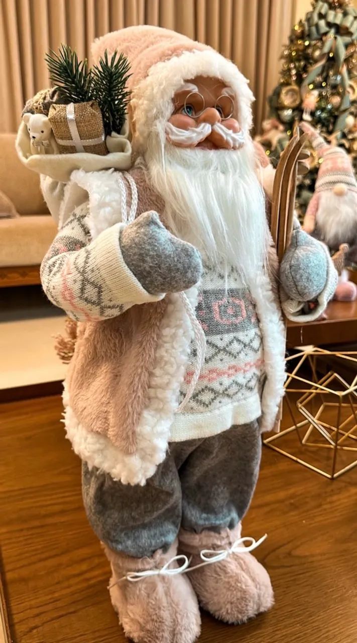 PAPAI NOEL EM PE ROSA CANDY - 45 cm - Foto 2