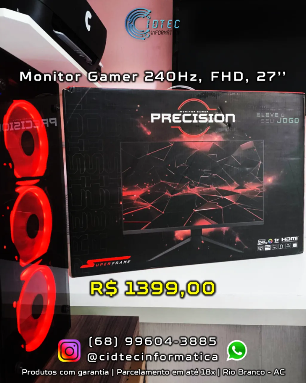 MONITOR GAMER SUPERFRAME 240HZ