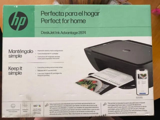 Impressora Scanner Multifuncional Hp Deskjet Ink 2874 Bivolt