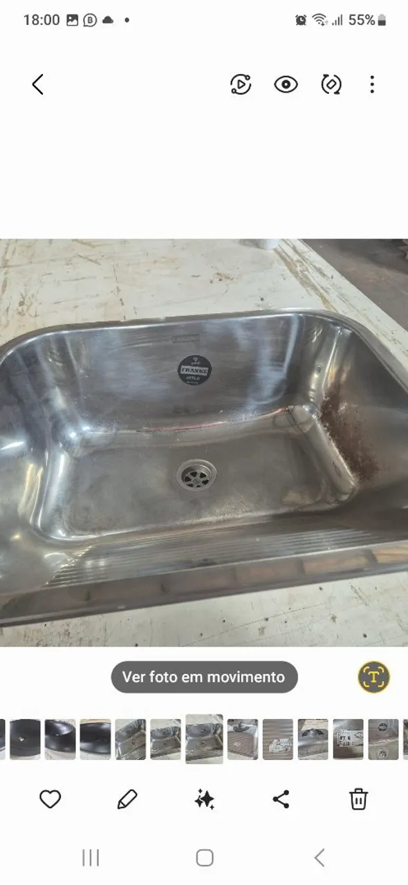 **Tanque de Sobrepôr em Aço Inoxidável Franke - Novo e Nunca Usado**  <br>