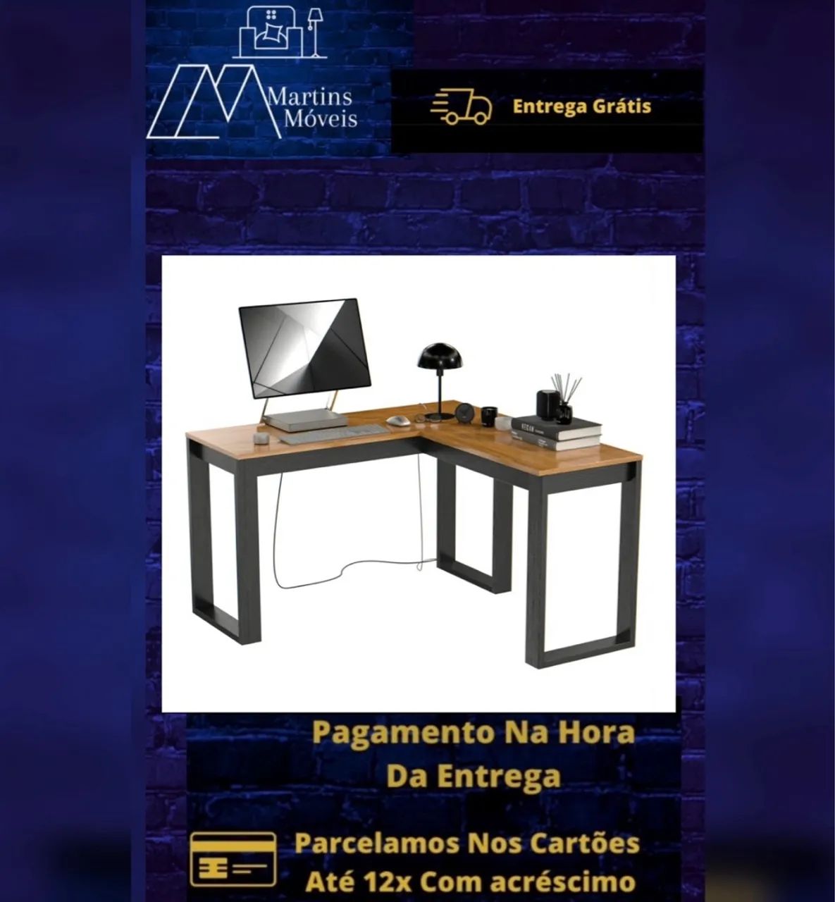 GRANDE PROMOÇÃO MESA EM L ESCRITÓRIO ENTREGA GRÁTIS  - Foto 2
