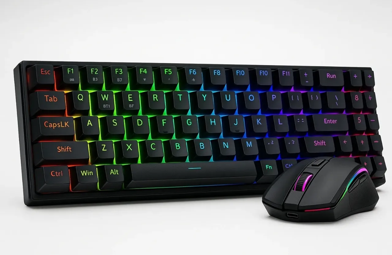 Teclado mecânico e Mouse Gamer RGB Redragon