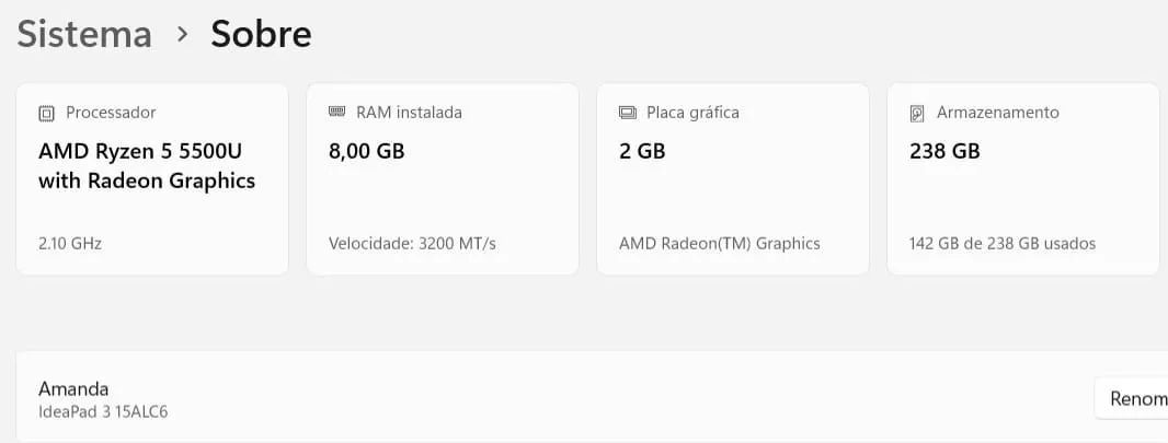 VENDO NOTEBOOK LENOVO 