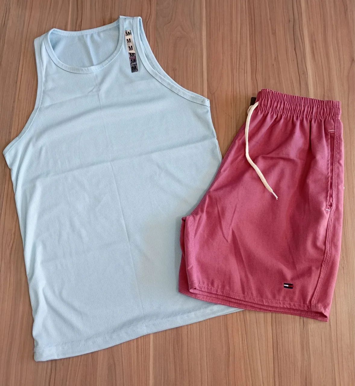 Conjunto masculino short linho e regata canelada  - Foto 4