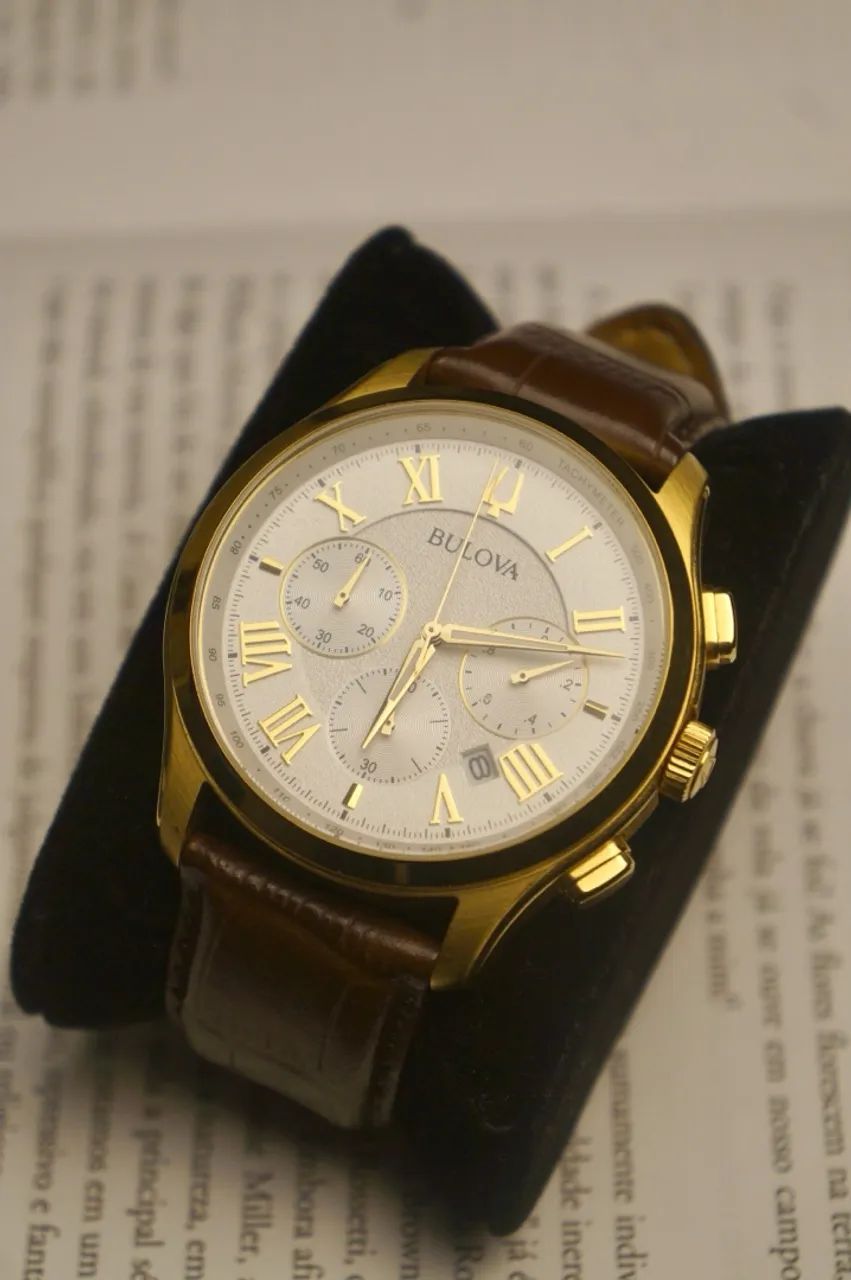 Bulova Classic Wilton 97B169 Chronograph Dourado ? Original Full Set - Foto 4