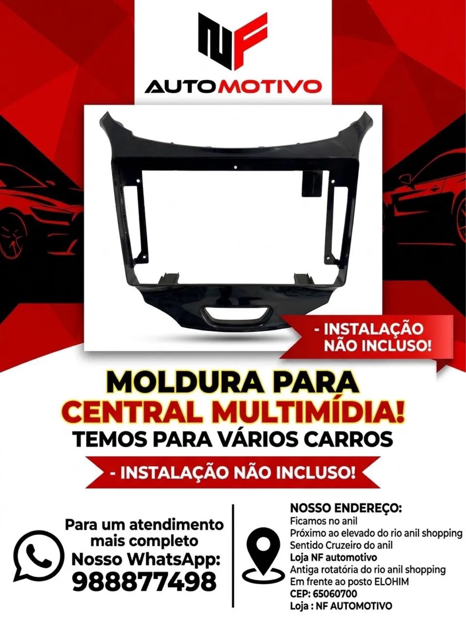 Molduras para central multimídia automotivo 9 e 7 polegadas 