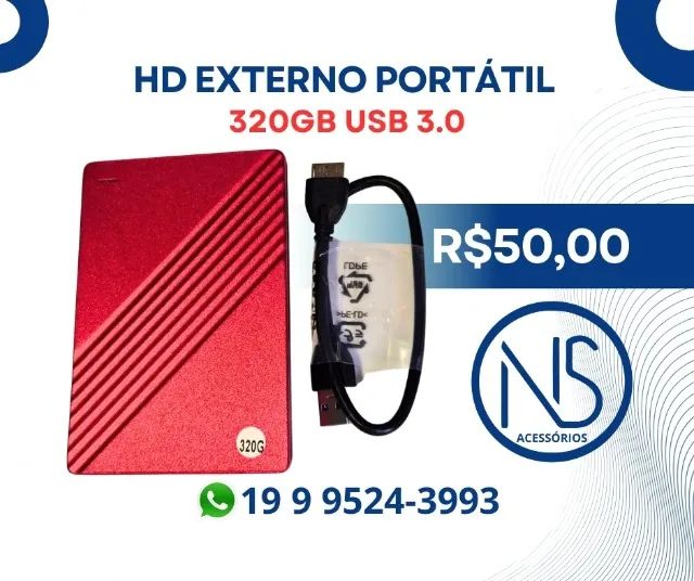 HD externo portátil 320Gb USB 3.0