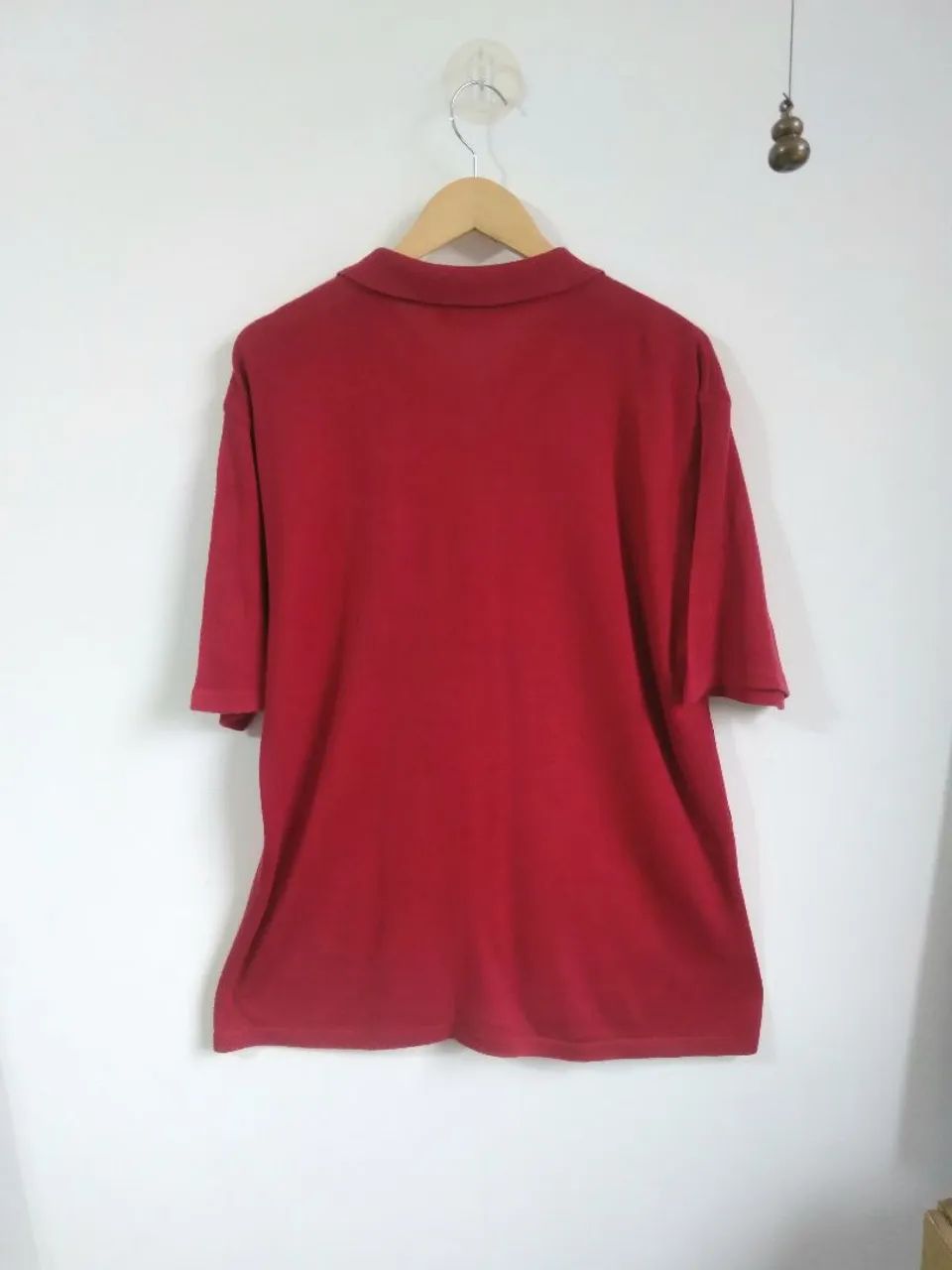 Camisa Polo Malha Vermelha Tam G - Foto 2