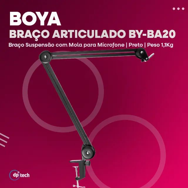 Braço Articulado para Microfone BOYA BY-BA20 | Preto -Entrega Grátis-