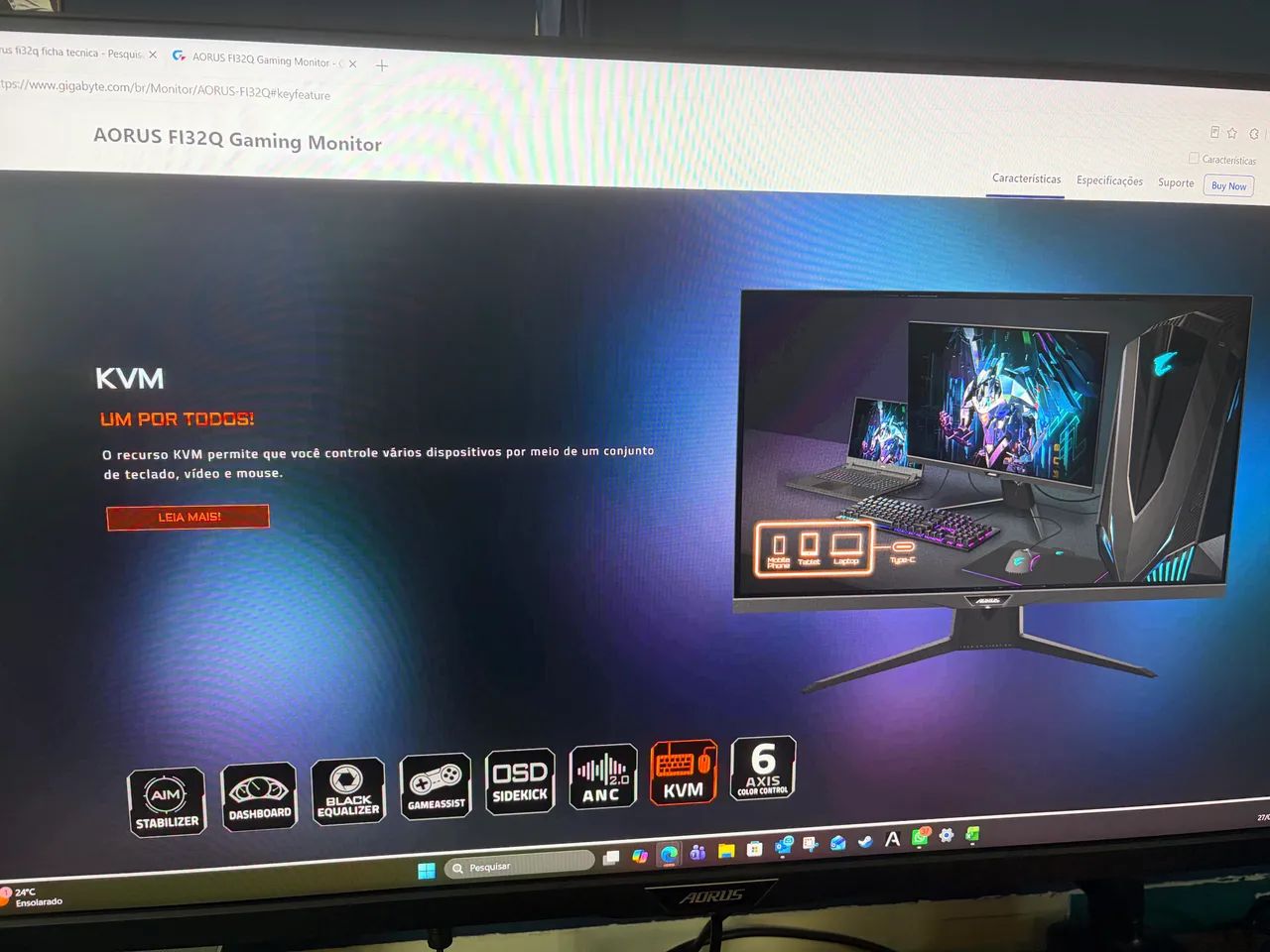 Monitor Aorus 32 SS IPS QHD 165hz 1ms FI32Q - Foto 3